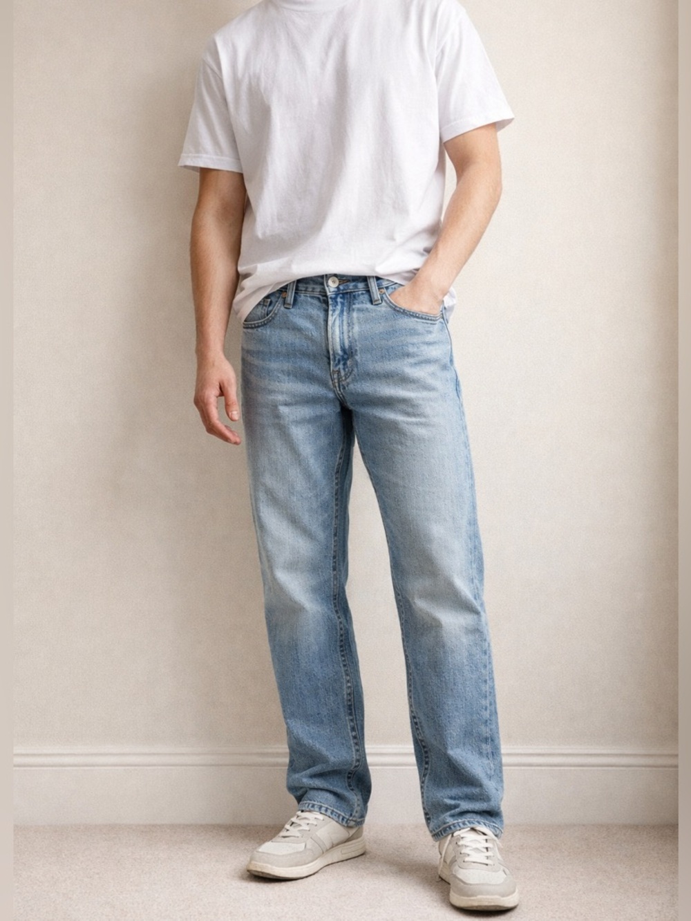 Hollister Straight Leg Jeans Mens 29x31 Light Wash Stretch Denim Y2K Skate